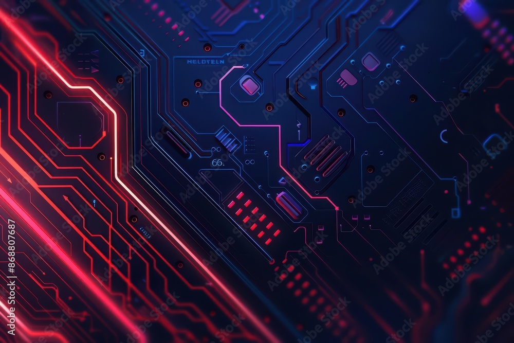 Poster conceptual minimal banner featuring a cyber nature splash theme with dynamic digital components with