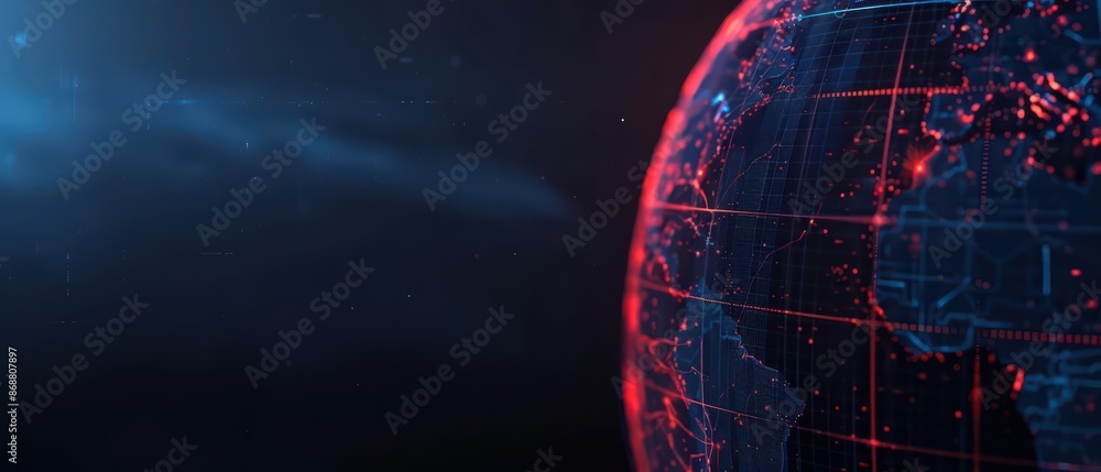 Poster conceptual minimal banner featuring a cyber music splash theme with dynamic digital components with 