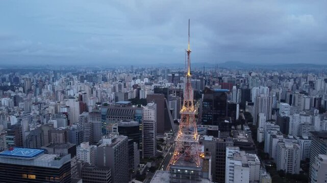 Aerial view of Avenida Paulista in S&atilde;o Paulo Brazil