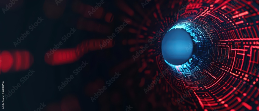 Poster conceptual minimal banner featuring a cyber music splash theme with dynamic digital components with 