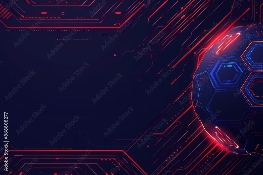 Poster conceptual minimal banner featuring a cyber sport arena theme with dynamic digital components with c