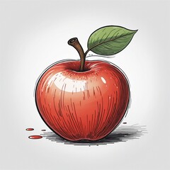 Simple yet quirky hand-drawn apple illustration icon