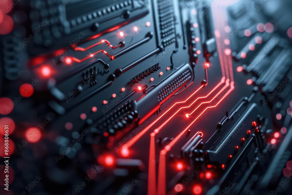 Poster conceptual minimal banner featuring a cyber nature splash theme with dynamic digital components with