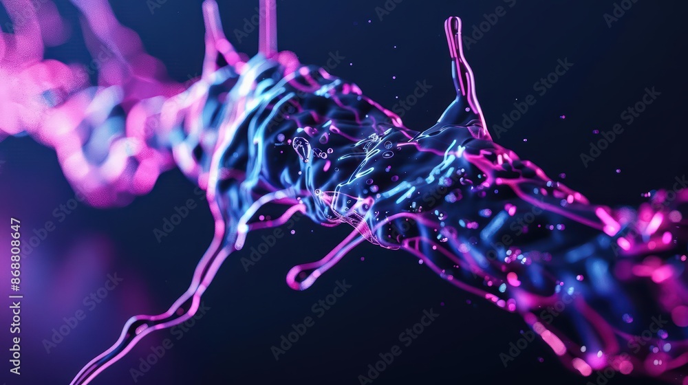 Poster conceptual minimal banner featuring a cyber nature splash theme with dynamic digital components with