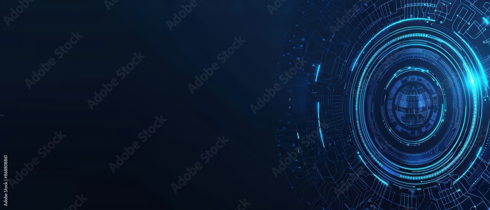 Poster conceptual minimal banner featuring a cyber music splash theme with dynamic digital components with 