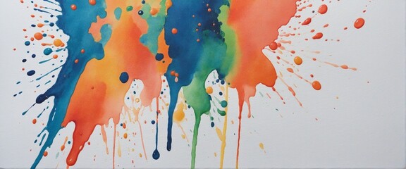 Isolated Abstract Watercolor Splash Design: A Bright and Colourful Graphic Illustration