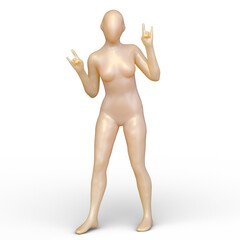 ポーズをとる女性　3DCGレンダリング