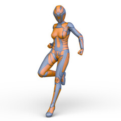 女性サイボーグ　3DCGレンダリング