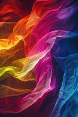 Fototapeta premium Rainbow Colored Fabric Close Up
