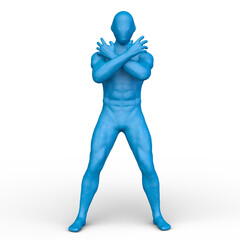 ポーズをとる男性　3DCGレンダリング