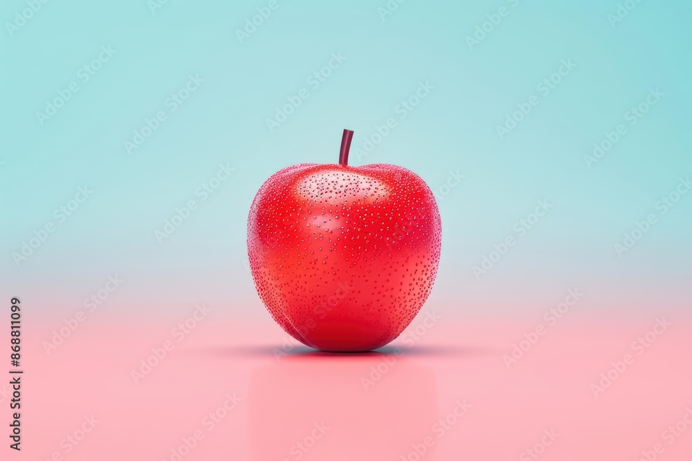 Poster minimalist depiction of abstract fruit with cyber visuals and clean design with copy space