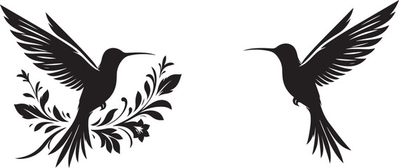 bird silhouettes black color white color background