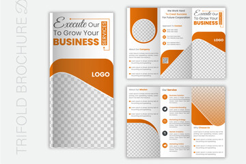 Modern Trifold Brochure Template, Professional corporate business advertising agency Trifold Design vector with clean minimalist colorful background,