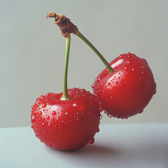 Cherry , white background