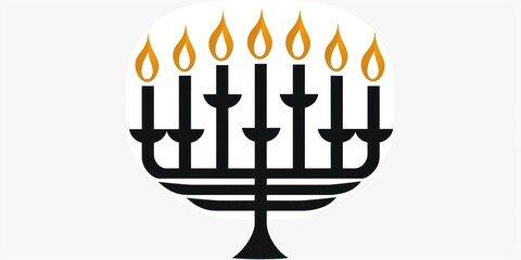 Menorah with burning candles