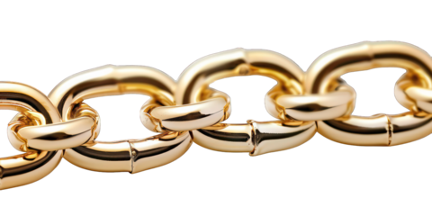 PNG Golden Chain Isolated on Transparent Background - AI Generated