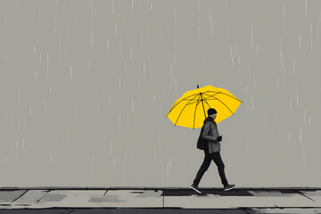 Solitary Figure with Umbrella
