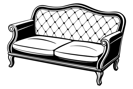 recommend clip art: line art sofa set vector illustration 