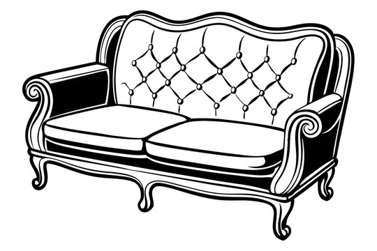 recommend clip art: line art sofa set vector illustration 