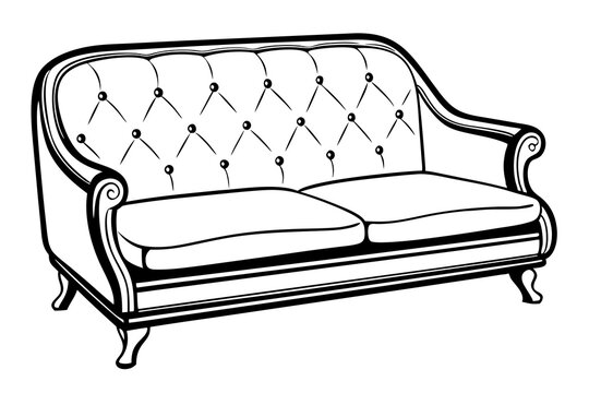 recommend clip art: line art sofa set vector illustration 