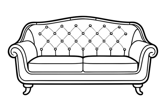 recommend clip art: line art sofa set vector illustration 