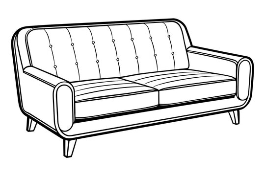 recommend clip art: line art sofa set vector illustration 