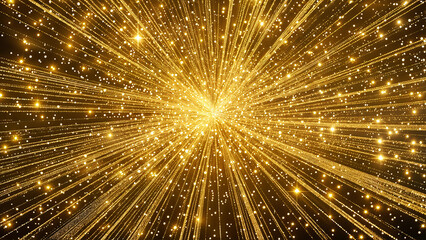 Golden sparkle background with zoom effect. Glittering gold abstract texture