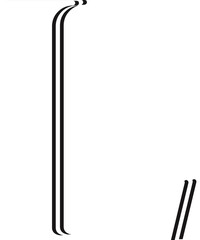 Trendy white font, alphabet letter L