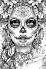 Fototapeta premium Woman with flowers in hair