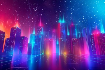 Fullcolor cityscape building in the city background.