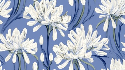With the beauty of the white Agapanthus flower pattern, this background brings an atmosphere filled with peace and warmth.
