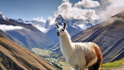 llama in the andes