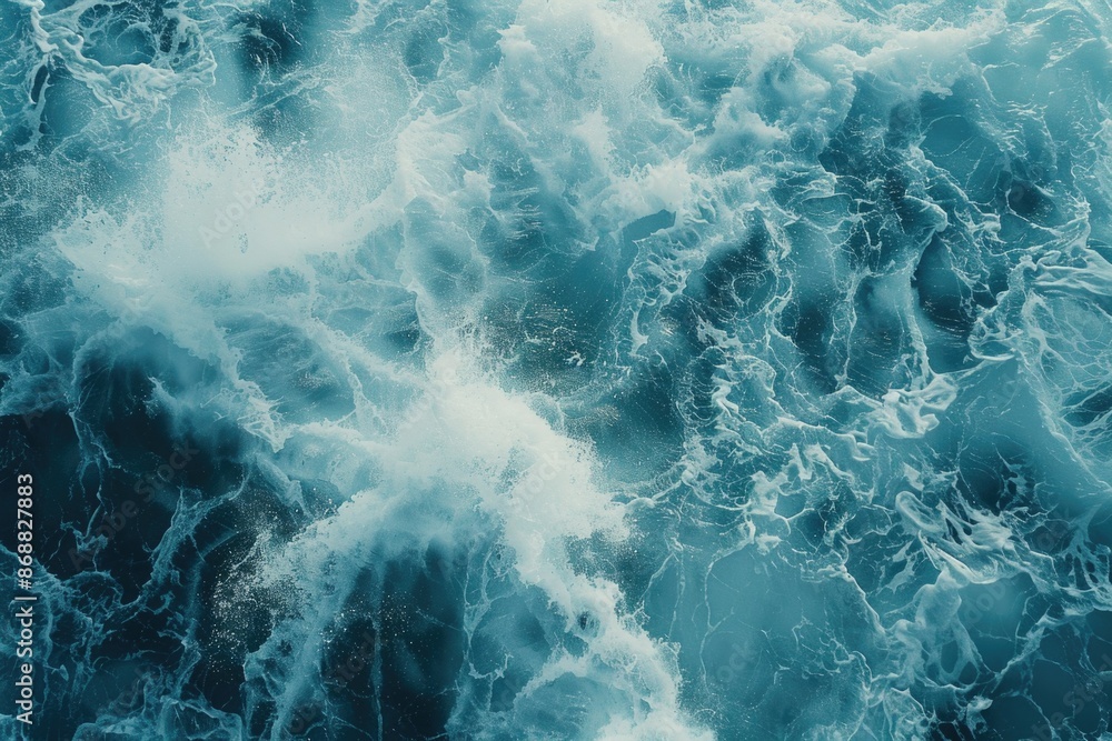 Poster A close-up view of ocean waves moving across the surface