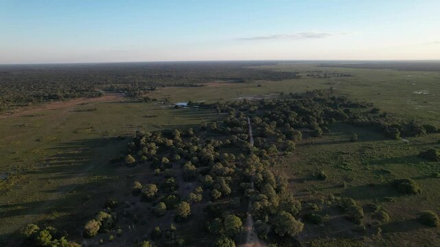Aerial view of the city of Porto Jofre, Pantanal, Cuiab&aacute;, Brazil