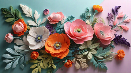 bouquet of tulips and flowers