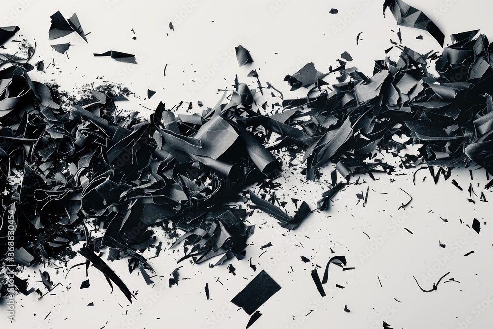 Poster a close-up of broken glass fragments on a surface, great for use in crime scene or mystery contexts