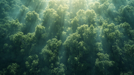 Fototapeta premium Ultra-Realistic Aerial View of Dense Forest Canopy