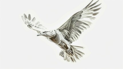 Fototapeta premium A bird flying through the air with its wings spread wide, ready for takeoff or landing