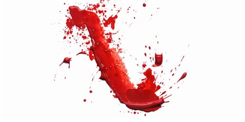 A red liquid pours out of a glass, possibly wine or juice