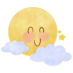 Smiling moon cartoon