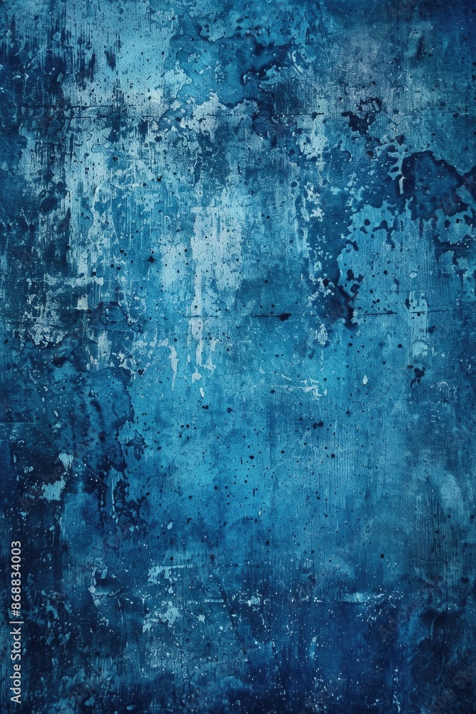 Poster a worn-out blue wall with a rough texture and a hint of nostalgia