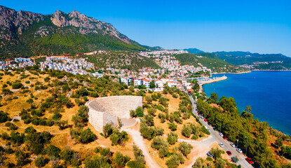 Ancient Antiphellos theatre at Kas town, Turkey