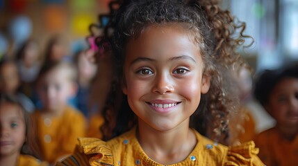 Class of Adorable Multiethnic Children Studying Mathematics and Geometry in an International Primary School