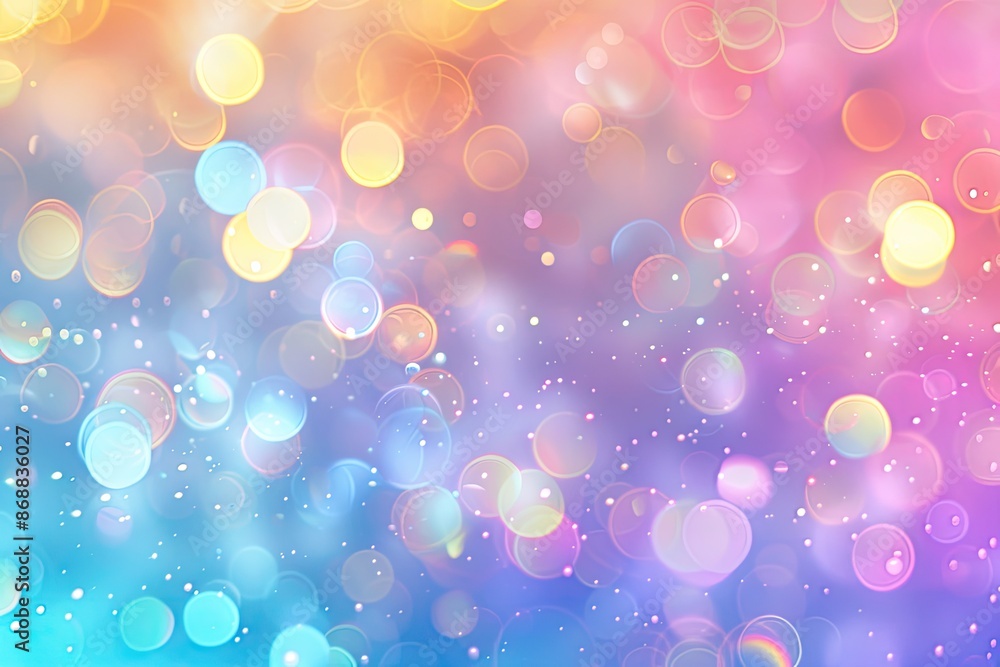 Poster a colorful background with many small circles. the background is blue and pink. the circles are of d