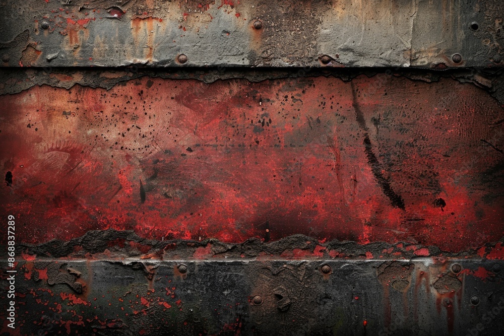 Poster industrial texture with rusty metal and rivets, great for backgrounds or textures