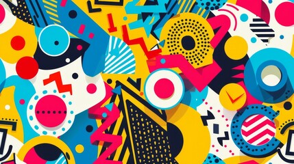 Naklejka premium Abstract Geometric Pattern with Vibrant Colors