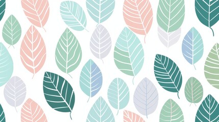 Obraz premium Pastel Leaf Pattern