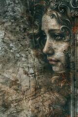 A vibrant mural of a woman's face painted on a wall, perfect for use in interior design or art-inspired projects