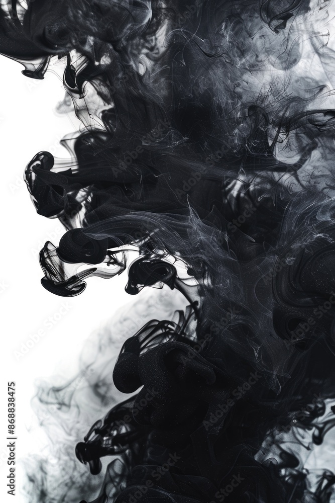 Poster A black and white photo of smoke in the air