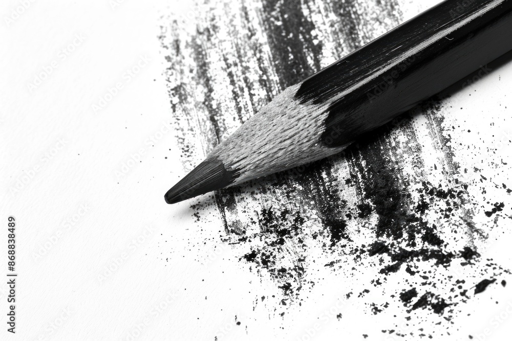 Poster A close-up shot of a pencil with a sharpener, ideal for use in educational or office settings